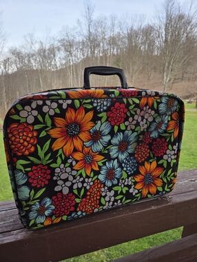 Vintage Floral Suitcase * Reserved For Live Show